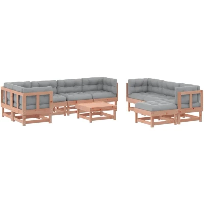 Afbeelding van vidaXL 10 delige Loungeset met kussens massief douglashout