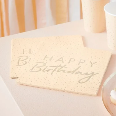 Afbeelding van Ginger Ray Mix it Up Servetten Happy Birthday (16 stuks)