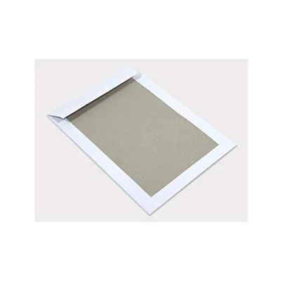 Afbeelding van Netuno 100 C4 enveloppen wit met grijse kartonnen rug 400g 229x324mm groot rechte flap drukgevoelige kleefstof peel off strook voor het verzenden van documenten foto certificaten