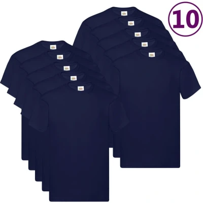 Afbeelding van Fruit of the Loom T shirts Original 10 st 4XL katoen marineblauw