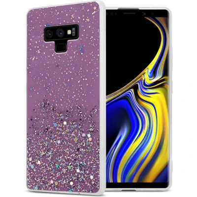 Afbeelding van Cadorabo Hoesje geschikt voor Samsung Galaxy NOTE 9 in Paars met Glitter Beschermhoes van flexibel TPU silicone fonkelende glitters Case Cover Etui