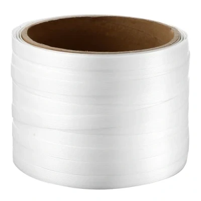 Afbeelding van VEVOR Verpakking geweven koord omsnoeringsrol, 330 &#039;Lengte x 3/4 &quot;Breedte 0,04 &quot;Dikte, 1650Lbs Break Sterkte, Heavy Duty Banding Pallet Strap Coil, Draagbare Sterke Riemen, Wit