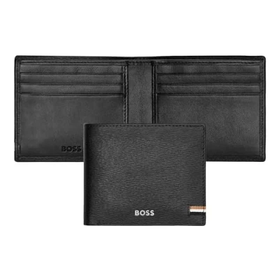 Afbeelding van HUGO BOSS Leren Kaarthoes Iconic Card Case Black Zwart