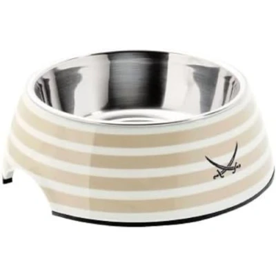 Afbeelding van HUNTER SANSIBAR RANTUM Melamine bakje, voerbak, drinkbak, voor honden en katten, met roestvrijstalen 160 ml, beige