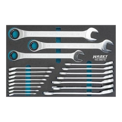 Afbeelding van Hazet 163 366/18 Steek ringsleutelratelset 18 delig 8 32 mm