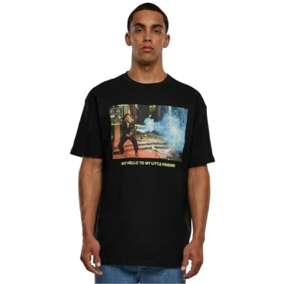 Afbeelding van Upscale by Mister TEE Scarface Little Friend Oversize Tshirt print, Heren, Maat: XXL, Black