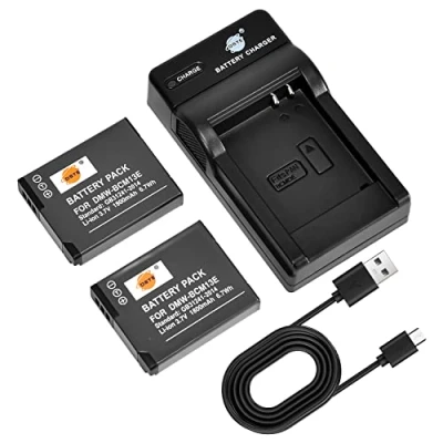 Afbeelding van DSTE DMW BCM13E camera batterij (2 stuks) en oplader compatibel met Panasonic Lumix DMC FT5 TS5 TZ37 TZ40 ZS27 ZS30