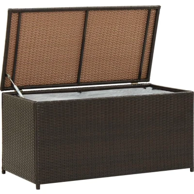 Afbeelding van Tuinbox 100x50x50 cm poly rattan bruin