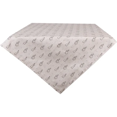 Afbeelding van Clayre &amp; Eef Tafelkleed 100x100 cm Beige Grijs Katoen Vierkant Konijn