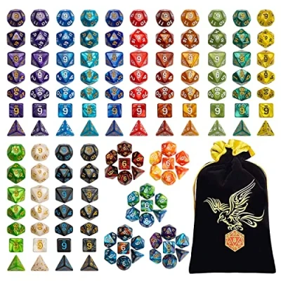 Afbeelding van QMAY Veelvlakkige dobbelstenen, kerkers en draken dobbelstenen set 7 zijdige polyedrische DND voor MTG RPG spel (20)