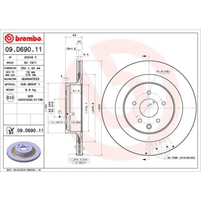 Afbeelding van Brembo Remschijven 09.D690.11