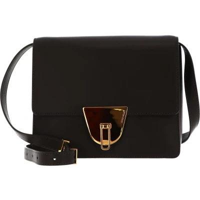 Afbeelding van COCCINELLE Leren Schoudertas Coccinellenico Selleria Shoulderbag Bark Donkerbruin