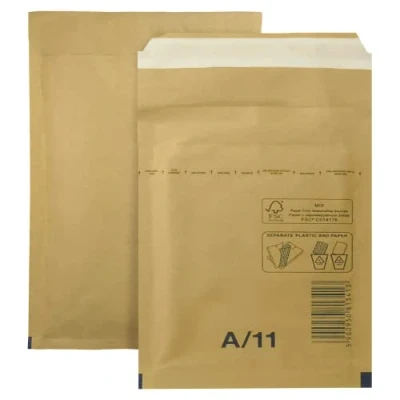 Afbeelding van Netuno 10 stuks noppenenveloppe A1 120x175mm bruin enveloppen gewatteerde recycling scheurvrije verzendzak met luchtfolie