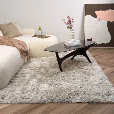 Afbeelding van Hoogpolig vloerkleed Nika ivoor/taupe polyester Interieur05 240 x 340 cm (XL)
