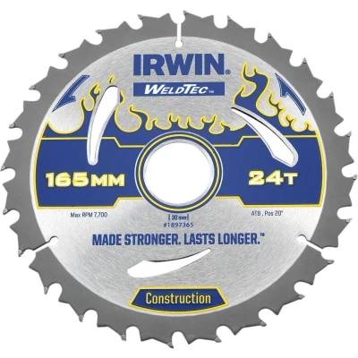 Afbeelding van Irwin Cirkelzaagblad voor Hout Weldtec Ø 160mm Asgat 20mm 24T 1897362