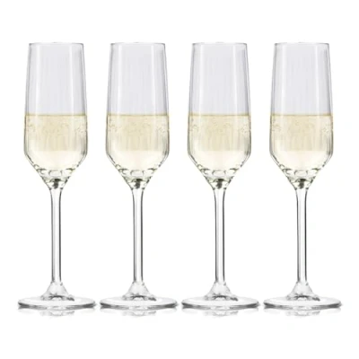 Afbeelding van alpina Champagneglazen 22cl Champagne Glazen Set 4 stuks ook Geschikt als Cava en Prosecco Champagneflutes Vaatwasserbestendige Glazenset