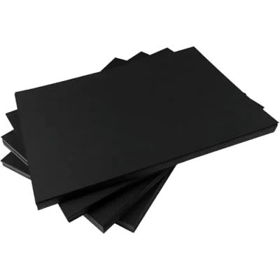 Afbeelding van Hawksbill Papieren multifunctionele zwarte kaart, 220 g/m², 50 stuks dikke, hoogwaardige, gladde en scherpe A4 kaarten, dikke kaart voor het maken van briefpapier, thuis of op kantoor kunst