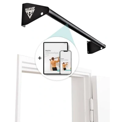 Afbeelding van PULLUP &amp; DIP Optrekstang voor wandmontage op deurkozijnen Stabiele horizontale stang thuisgymnastiek Ideaal pull ups, chin ups