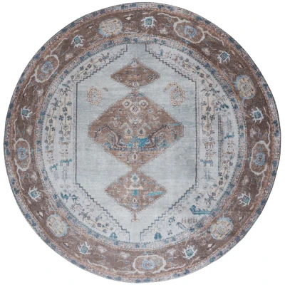 Afbeelding van Vloerkleed Karaca Blue/Brown 06 Rond ø120 cm Meerdere afmetingen beschikbaar