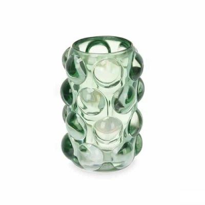 Afbeelding van Kaarshouder Microbolletjes Groen Kristal 8,4 x 12,5 cm (12 Stuks)