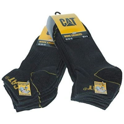 Afbeelding van Caterpillar Work Sneaker 6 paar werksokken voor heren, enkelhoogte, veiligheidsschoenen versterkt op hiel en teen met versterkte inslag garens van uitstekende kwaliteit (Grijs, 43 46)