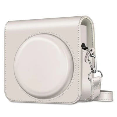 Afbeelding van Fintie Tas voor Fujifilm Instax Square SQ1 / SQ40 polaroidcamera, premium beschermhoes op reis, met afneembare riem, wit