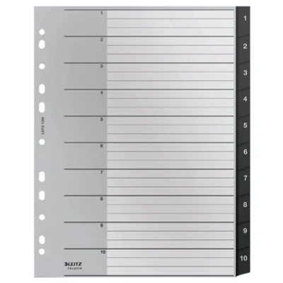 Afbeelding van Tabblad Leitz Recycle A4 11 gaats 1 10 extra breed PP