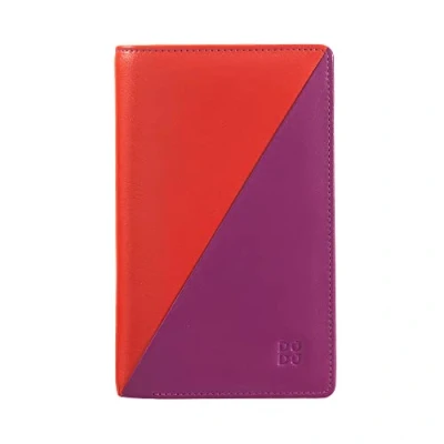 Afbeelding van DUDU gekleurde damesportemonnee RFID in multicolor leer met muntvak rits, vakken voor kaarten en pasjes Fuchsia