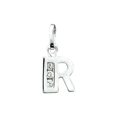 Afbeelding van Trendjuwelier huiscollectie Bedels Letter R Zirkonia Rij Zilver