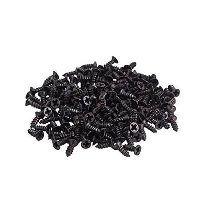 Afbeelding van Alnicov 100 Stks 2x6mm Hout Deeltjes Zelfborende Houten Schroeven Hardware Accessoires Zwart