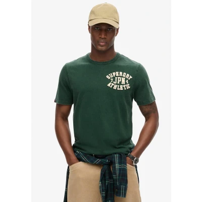 Afbeelding van Superdry Vintage Athletic Short Sleeve Tshirt print, Heren, Maat: Large, Enamel green