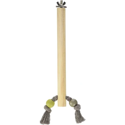 Afbeelding van Zolux zitstok hout met touw assorti 2x1,5x23,5 cm