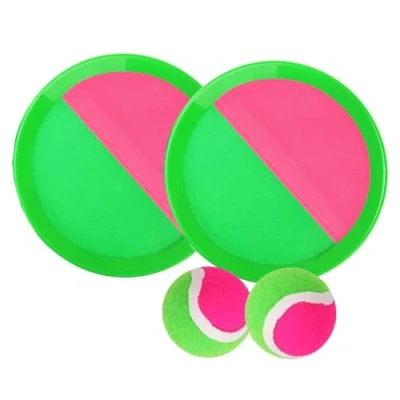Afbeelding van Ball Catch® Green and Pink 2 Rackets with Scratch + Balls Summer Beach Game for Kids Adults Fun Stimulating Toy Practical Portable Outdoor Toys OriginalCorner®