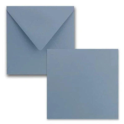 Afbeelding van FarbenFroh by GUSTAV NEUSER Vierkante enkele kaartenset 15 x cm met enveloppen grijsblauw 25 stuks voor wenskaarten en meer