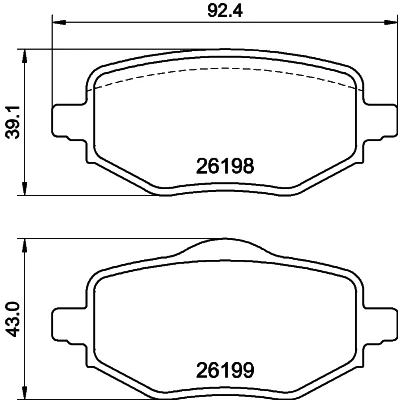 Afbeelding van Remblokkenset, schijfrem HELLA PAGID 8DB 355 040 971