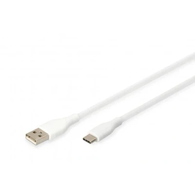 Afbeelding van USB C siliconen oplaadkabel A 0,5m 2.0 60W wit