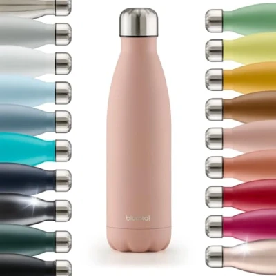 Afbeelding van Blumtal Thermosfles Met dubbele wand Thermosbeker Koffie, Thee en Koele dranken Travel Mug 1000ml Mellow Rose Roze