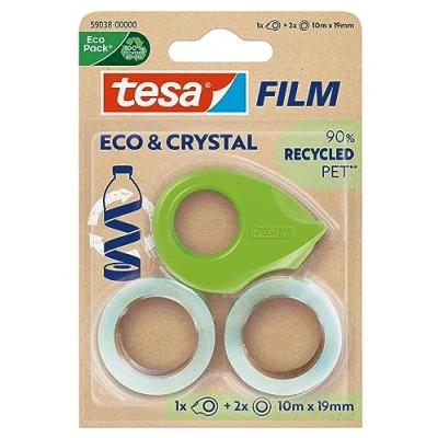 Afbeelding van tesa Eco &amp; Crystal 59038 00000 00 tesafilm Transparant (l x b) 10 m 19 mm 2 stuk(s)