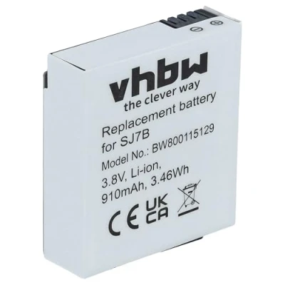 Afbeelding van vhbw Lithium ion batterij 910 mAh (3,8 V) voor camcorder SJCam SJ7 Star