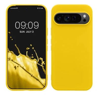 Afbeelding van kwmobile telefoonhoesje geschikt voor Google Pixel 9 / Pro Hoesje smartphone Back cover in stralend geel