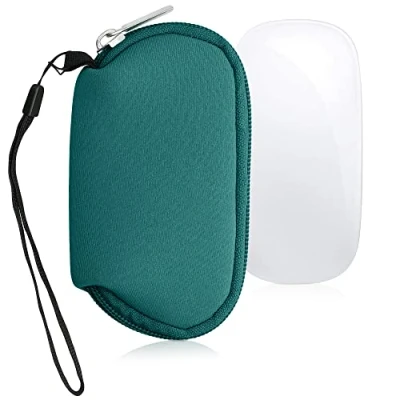 Afbeelding van kwmobile computermuis hoes compatibel met Apple Magic Mouse 1/2 hoesje Muis beschermhoes case van neopreen in petrol