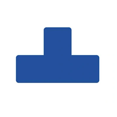 Afbeelding van Zelfklevende vloermarkering 150x50mm Symbool T vorm Blauw 10 stuks