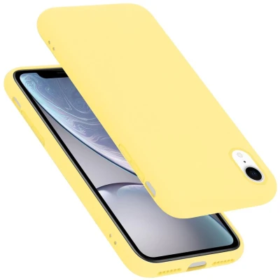 Afbeelding van Cadorabo Hoesje geschikt voor Apple iPhone XR Case in LIQUID GEEL Beschermhoes TPU silicone Cover