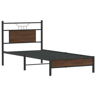 Afbeelding van Bedframe Led Massief Hout Wit 140X190 cm 75 x 190 / Bruineiken