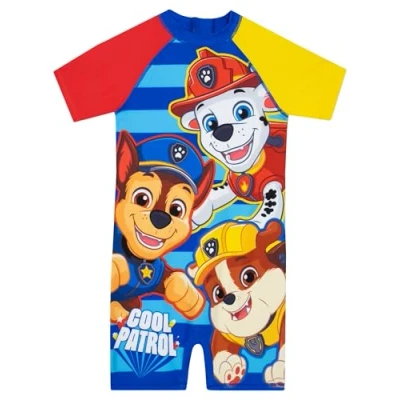 Afbeelding van PAW Patrol Jongens Zwempak Rubble, Marshall En Chase Zwemkleding Kinderbadpak Blau 110