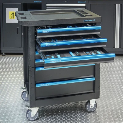 Afbeelding van Datona Gevulde Gereedschapswagen Extended PRO 7 Lades 4 Gevuld (78 x 47 98 cm) Zwart