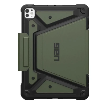 Afbeelding van iPad Pro 11 (2024) M4 Hoes: UAG Metropolis SE Bookcase Shockproof/Valbescherming Olive TPU (plastic) Tablet Hoezen
