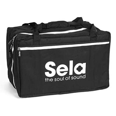Afbeelding van Sela SE 005 Cajon Tas Zwart, Hoge Kwaliteit Nylon voor Cajons met Rugzakfunctie en Zijvak