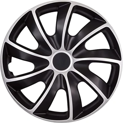 Afbeelding van NRM QUAD BICOLOR wieldoppen 17 &quot; Set van 4 stuk Zwart met Zilver