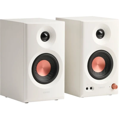Afbeelding van Edifier MR3 compacte 2.0 studioluidspreker, Hi Res audio, Bluetooth V5.4, fysieke bediening, RCA, AUX, mobiele app, 2 x 18 W, wit